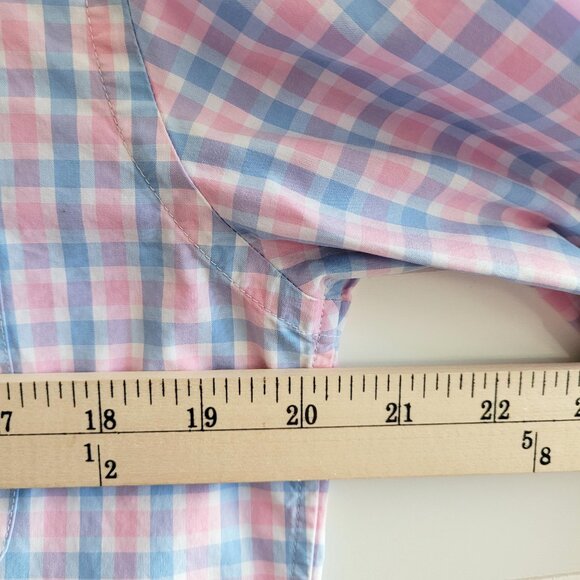 Vineyard Vines Tucker Shirt Mens Small Blue Pink Check Classic Fit Cotton Preppy - Picture 6 of 12